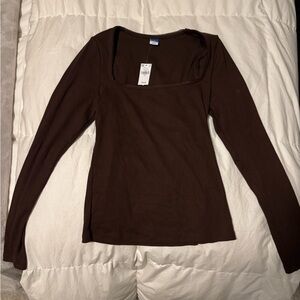 Old Navy Chocolate Long Sleeve Top